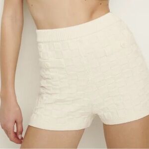 Reformation Cream Knit Checkerboard